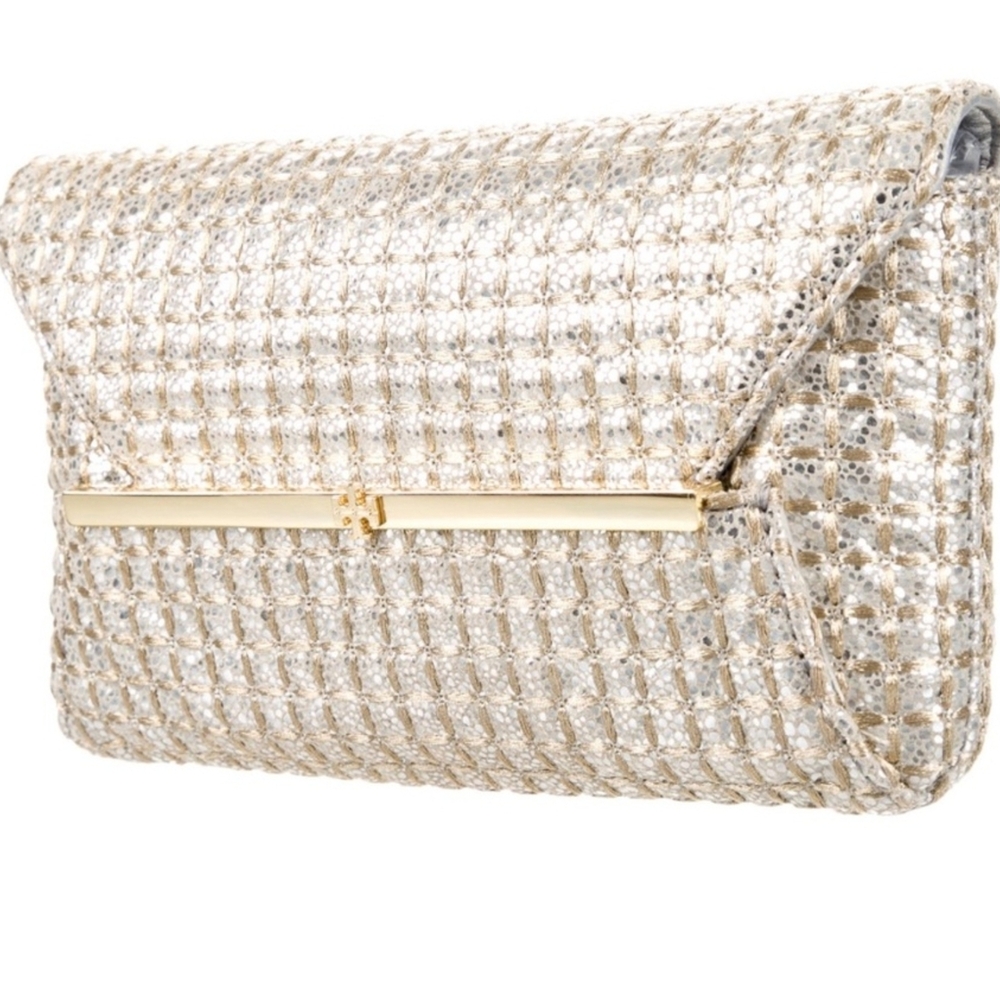Tory Burch Silver and Gold Clutch